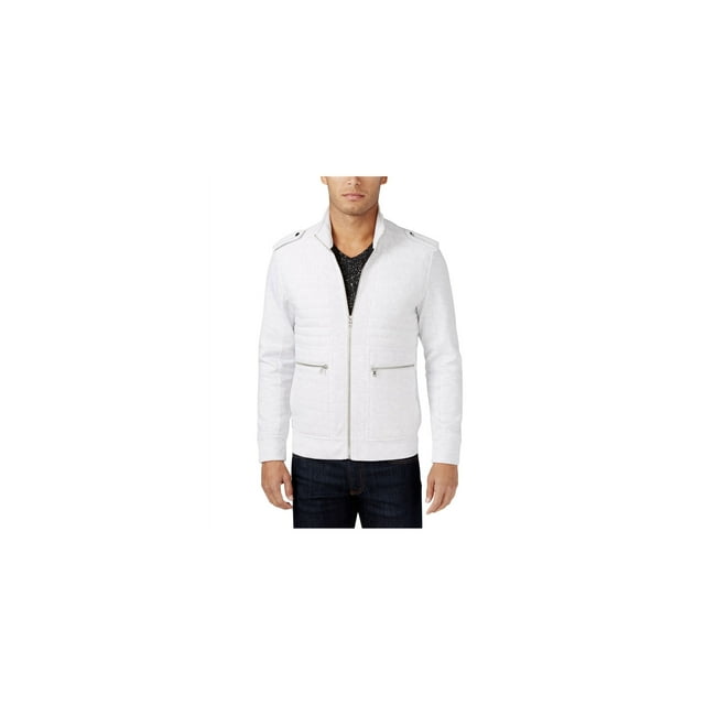 I.N.C Veste Matelassée et Côtelée pour Hommes, Gris, Petit