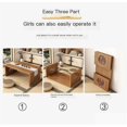 thumbnail image 4 of Foldable Low Table, Wooden Coffee Table, Multifunctional Floor Table, Suitable for Living Room, Bedroom, Balcony, Study (Brown,100cm), 4 of 7