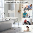 thumbnail image 2 of MaxKare Transfer Bench & Shower Chair with Backrest & Padded Armrests for Senior and Handicap, Toilet Rail, 10 Levels Height Adjustable, Rubber Feet, 300Lbs, 2 of 12