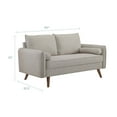 thumbnail image 2 of Modway Revive Modern Fabric Upholstered Loveseat in Walnut/Beige, 2 of 9