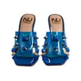 thumbnail image 2 of Ninety Union Vegas Lucite Multicolor Stone Slide On a Gold Circular Heel, Blue, 12, 2 of 5