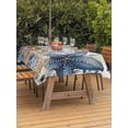 thumbnail image 2 of Outdoor Tablecloth with Umbrella Hole & Zipper, Blue Starfish Coastal Rectangle Tablecloth 60x84 Inch, Eucalyptus Summer Nautical Shell Rustic Patio Table Cover Waterproof Table Cloth for Picnic, 2 of 6