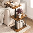 thumbnail image 2 of Swivel Side Table for Couch Arm, Adjustable C End Table for Recliner or Bed, Tv Trays with Storage Shelf for Small Spaces Small Nightstand Table for Living Room, Bedroom, 2 of 10
