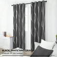 thumbnail image 4 of Deconovo Blackout Grommet Thermal Insulated Drapes for Bedroom, Light Blocking Curtains with Silver Wave Lines, 52 x 84 inch, Dark Gray, 2 Panels, 4 of 9