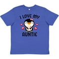 thumbnail image 3 of Inktastic I Love My Auntie with Cute Penguin and Hearts Youth T-Shirt, 3 of 5