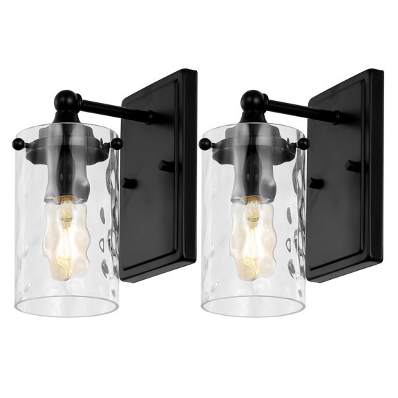 SAFAVIEH Jobie LED Brass Iron Wall Sconce with Clear Shade, Set of 2