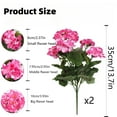 thumbnail image 3 of BAKIBO 2 Pcs Artificial Geraniums Outdoor Silk Flowers Pink Artificial Geranium Bush Faux Flowers Geraniums for Floral Home Decor Indoor Garden Patio Grave Cemetary Vase Table Centerpiece, 3 of 7