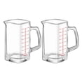 thumbnail image 1 of Taza medidora de vidrio, jarra medidora de líquido, jarra para espumar leche resistente al calor y al frío, 120ml para coctelera, fiesta, cocina, Rojo Soledad Tazas medidoras, 1 of 8