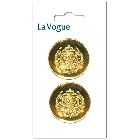 La Vogue 28mm Shank button - Gold, La Vogue 28mm shank button