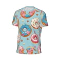thumbnail image 6 of Wukai Colorful Donut Print Men's Short-Sleeved Mesh T-Shirt,Quick-Dry Short Sleeve Workout T-Shirt-X-Small, 6 of 8