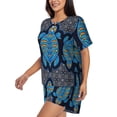 thumbnail image 2 of Naloa Turtle Women's Short-Sleeved Pajama Set, Loungewear, Summer pajamas, Breathable Cozy - XX-Large, 2 of 9