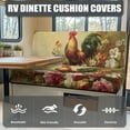 thumbnail image 4 of FOR U DESIGNS Rooster Chicken Peony Pattern 2 Pcs RV Dinette Cushion Covers Breathable Camper Cushion Slipcover Stretch 2 Seat Sofa Chair Cover Camper Seat Covers Dinette Booth, 4 of 7