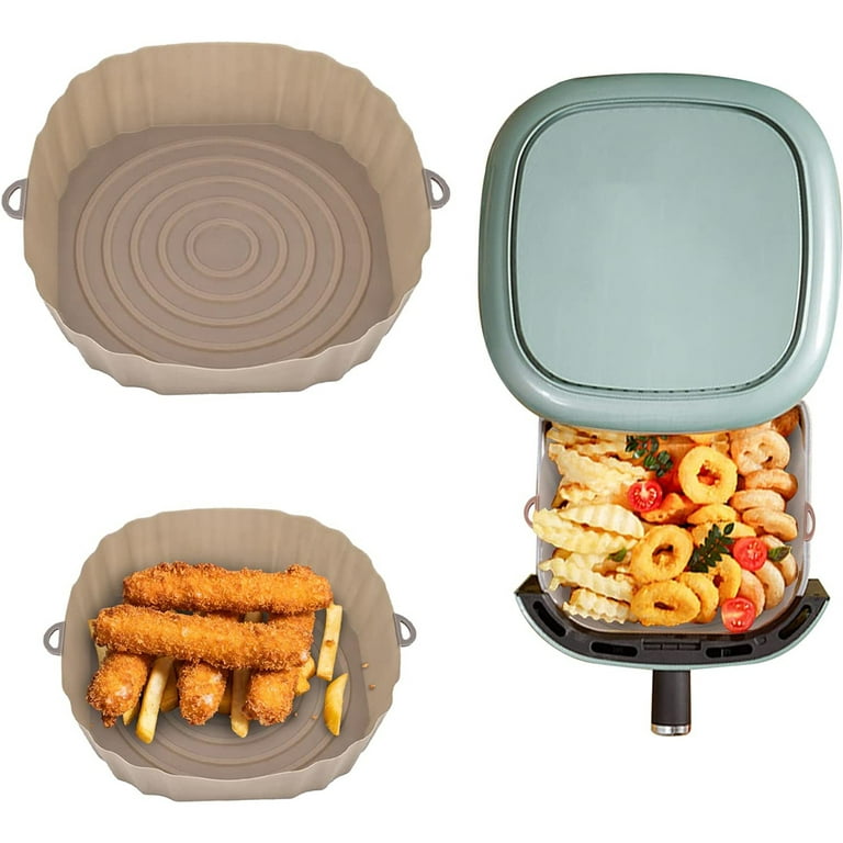 1 Piece Collapsible Silicone Air Fryer Basket Liners Square 8 Inch