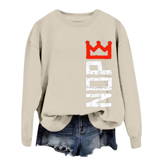 Womens Graphic Printed Crewneck Sweatshirt Athletic Long Sleeve Pullover Soft Streetwear Outerwear