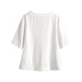 thumbnail image 5 of MuXiKeJi Clothes Tops for Women Summer V-Neck Tie Front Peasant Blouses Casual Puff Sleeve Loose-Fit Flowy Shirts Beach Vacation, 5 of 5
