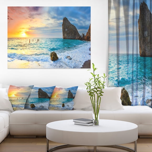 Mer du Matin Vibrante avec Soleil Jaune