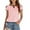 Pink, variant on Fesfesfes Womens T-Shirts Womens Fashion Solid Color Round Neck Underwaist Comfortable Loose T-shirt Short Sleeve Blouse Casual Tops Short Sleeve Tops XL(US:10)