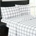 thumbnail image 2 of London Fog Grey Plaid Full Flannel Sheet Set, 2 of 4