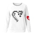 thumbnail image 4 of Fartey Chandails en Molleton Graphiques Cœur Patte Mignons pour Femmes Manches Longues Col Rond Chemises Amples Confortables Automne Ajusté Chandail Tops, 4 of 4