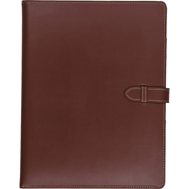 Samsill 71746 Contrast Stitch Leather Padfolio with Strap Closure