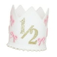 thumbnail image 4 of Yunhgft 1/2 Birthday Crown Little Princess Crown Sweet Girls Bow Decorative Themed Party Golden, 4 of 9