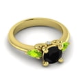 thumbnail image 3 of 2.50 Carat Shiny Round Shape Black Onyx & Peridot Gemstone Proposal Ring for Ladies Solid 14K Yellow Gold Size 8 by Diamond-Capitals, 3 of 8