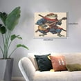 thumbnail image 2 of Logiee Samurai Frog Guitar Print Canvas Wall Art,Canvas Picture Prints with Frame, Wall Art Decorative,Canvas Decorative,Suitable for Living Room Bedroom Office Room 30x40, 2 of 6