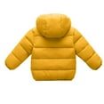 thumbnail image 4 of SuTry Girls Jacket Solid Color Fleece-Lined Warm Windproof Hooded Fall Winter Thermal Outerwear Winter Coat for Kids 3-8 Years(Yellow,6 Years), 4 of 4