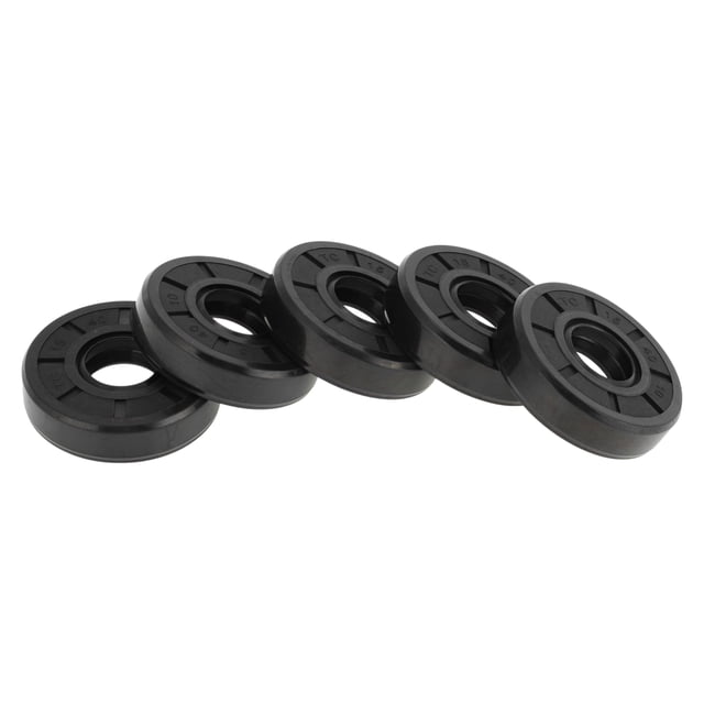 Sello de aceite universal Unique Bargains TC de doble labio con resorte de acero, anillo de sello para eje rotativo 15x40x10mm, caucho NBR negro de alta presión, 5 Pcs