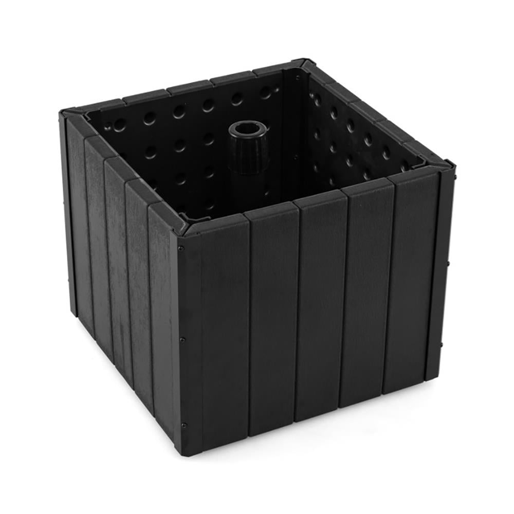 Topcobe 2-in-1 Outdoor Umbrella Base Planter Patio Umbrella Stand with Flower Box, Outdoor Umbrella Bases for Patio Backyard Garden Pool Deck-Black