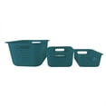 3pc Set Storage Containers with Lids Teal/Brown