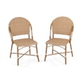 thumbnail image 2 of Better Homes & Gardens Lilah Outdoor 2-Piece Wicker Parisian Bistro Chairs, Tan & White, 2 of 7