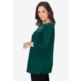 thumbnail image 3 of Jessica London Women's Plus Size Boatneck Tunic Top 3/4 Sleeve Shirt  Loose Fit, 3 of 5