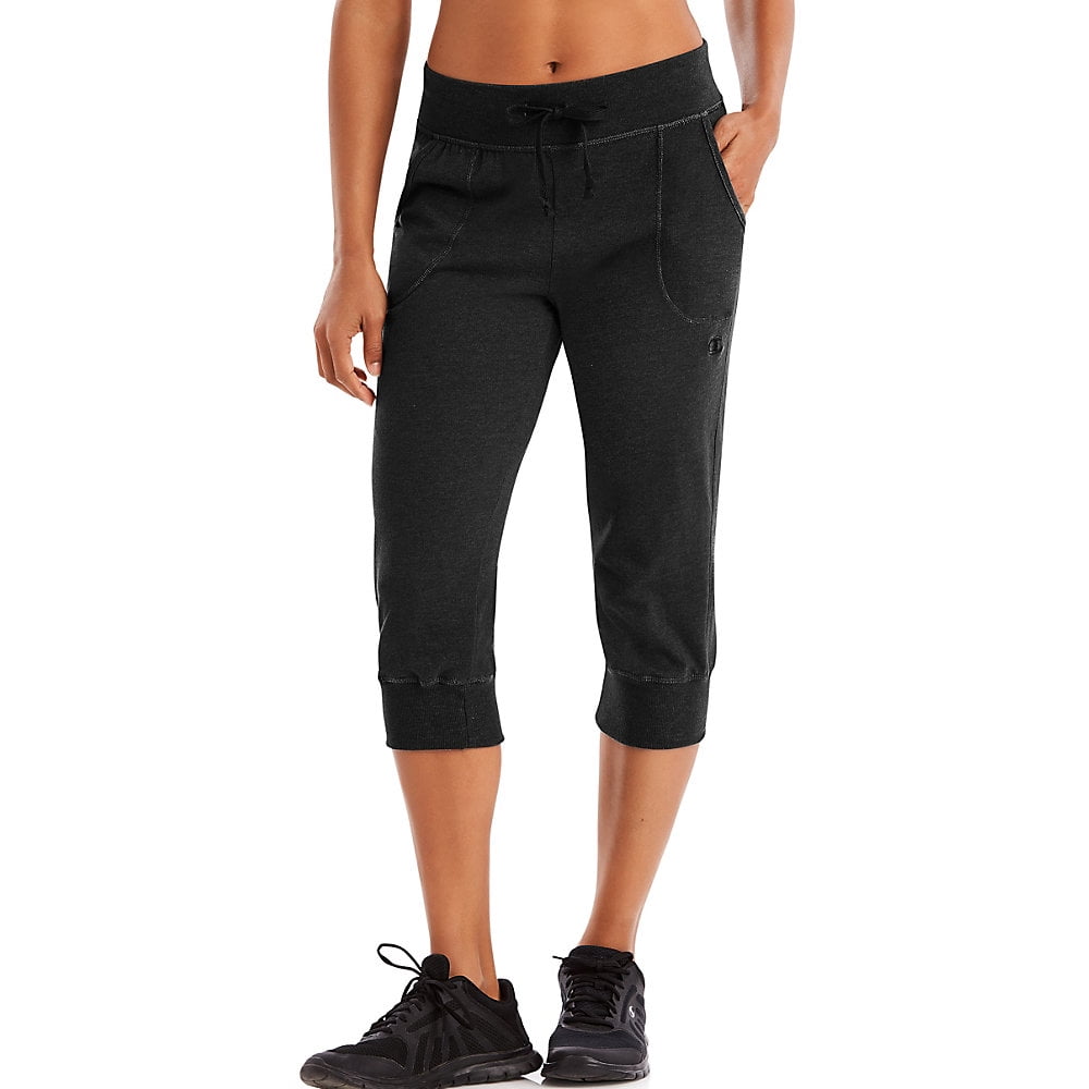 women's champion jersey banded yoga capris