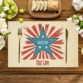 thumbnail image 3 of Stars Stripes Patriotic 4th of July Placemats Set of 4, 12x18 Inch Memorial Day Table Mats for Party Kitchen Dining Decoration Beige, 3 of 5