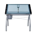 thumbnail image 5 of Studio Design Futura Craft Station Tempered Silver Blue Glass Drawing Table, 5 of 9