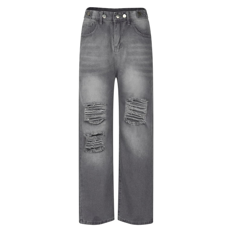 Wancir Women's Ripped Jeans Distressed Cutout High Waisted