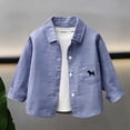 thumbnail image 5 of XYAIYT Cute Boys Shirt Jacket with Pocket Lapel Long Sleeve Button Down Shirts Coat Fall Spring Wear for Kids, 5 of 5