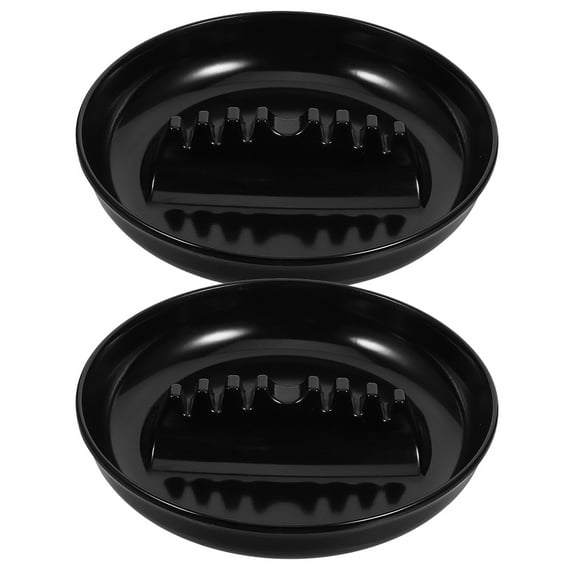 Pungan car ashtray 2pcs Round Multislots Ashtray Plastic Ashtray Holder Ash Tray For Car Home Tabletop (7 Slots),6.89"X6.89"X1.26"