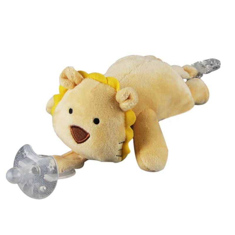 Baby Pacifier Holder Hanging Removable Plush Animal Doll Toy Soothie