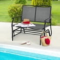 thumbnail image 4 of 2-Person Patio Glider Bench, Outdoor Rocker Glider Loveseat Chair W/Heavy-Duty Steel Frame, Breathable Seat Fabric, Rocking Lounge Chair for Poolside, Garden, Backyard (Grey), 4 of 18