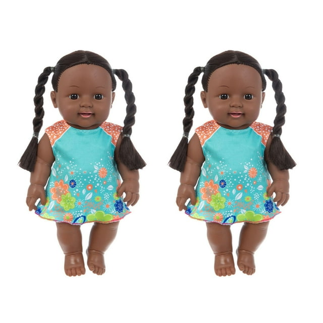 Negro africano negro bebé lindo rizado negro 12 pulgadas vinilo bebé juguete Wmkox8yii shdjk4331
