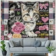 thumbnail image 4 of Orinice Cute Cat Tapestry Wall Hanging Unique Style Graphic Tapestries Home Wall Decor Art for Living Room Bedroom Apartment Farmhouse Dorm Mother's Day Gift 40x30inch, 4 of 6