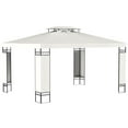 thumbnail image 2 of Patio Umbrellas Outsunny 10' x 13' Patio Gazebo, Double Roof Outdoor Gazebo Canopy Shelter with Screen Decorate Corner Frame, for Garden, Lawn, Backyard and Deck, Cream White,Market Umbrellas, 2 of 10