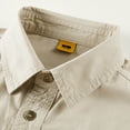 thumbnail image 6 of Kalauyu Men's Button Down Shirts Short Sleeve Cotton Shirts with Double Chest Pocket Lightweight Casual Outdoor Work Solid Color Cargo Tops, 6 of 9