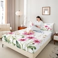 thumbnail image 4 of Homewish Floral Flower Daisy 4pcs Bed Sheets for Girls Female Teens,Spring Graden King Sheets,Pink Green Super Cozy Sheet Set,Luxury Bedroom Decor, 4 of 7