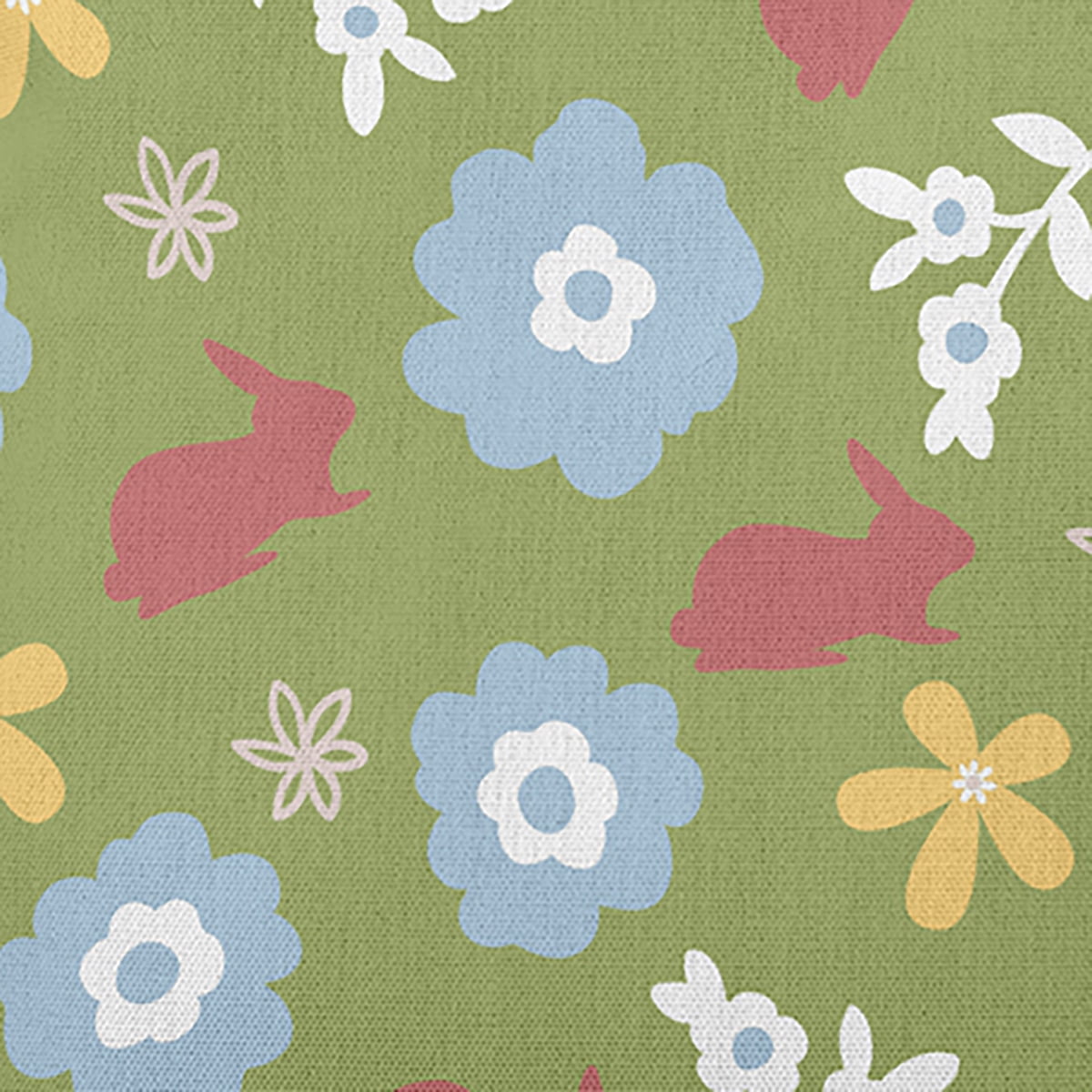 Simply Daisy 26-inch Square Flowery Love Bunnies Polyester Easter Throw Pillow, Apple Green Qty 1