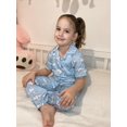 thumbnail image 5 of Arshiner Pajamas for Girls Short Sleeve Long Pants Outfit 2 Piece Sleepwear Button Pjs Sets, 5 of 6