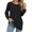 Black, variant on Pleated Solid Color Round Neck Long-Sleeved Blouse for Women Casual Top Women's Soft Breathable Daily Comfortable Chic Shirt