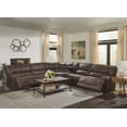 Malyn Weathered Brown Faux Leather Reclining Sectional Sofa with